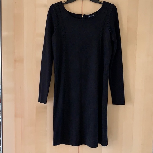 INC Black Faux Suede Sweater Midi dress Sz SM NWOT - Picture 6 of 10